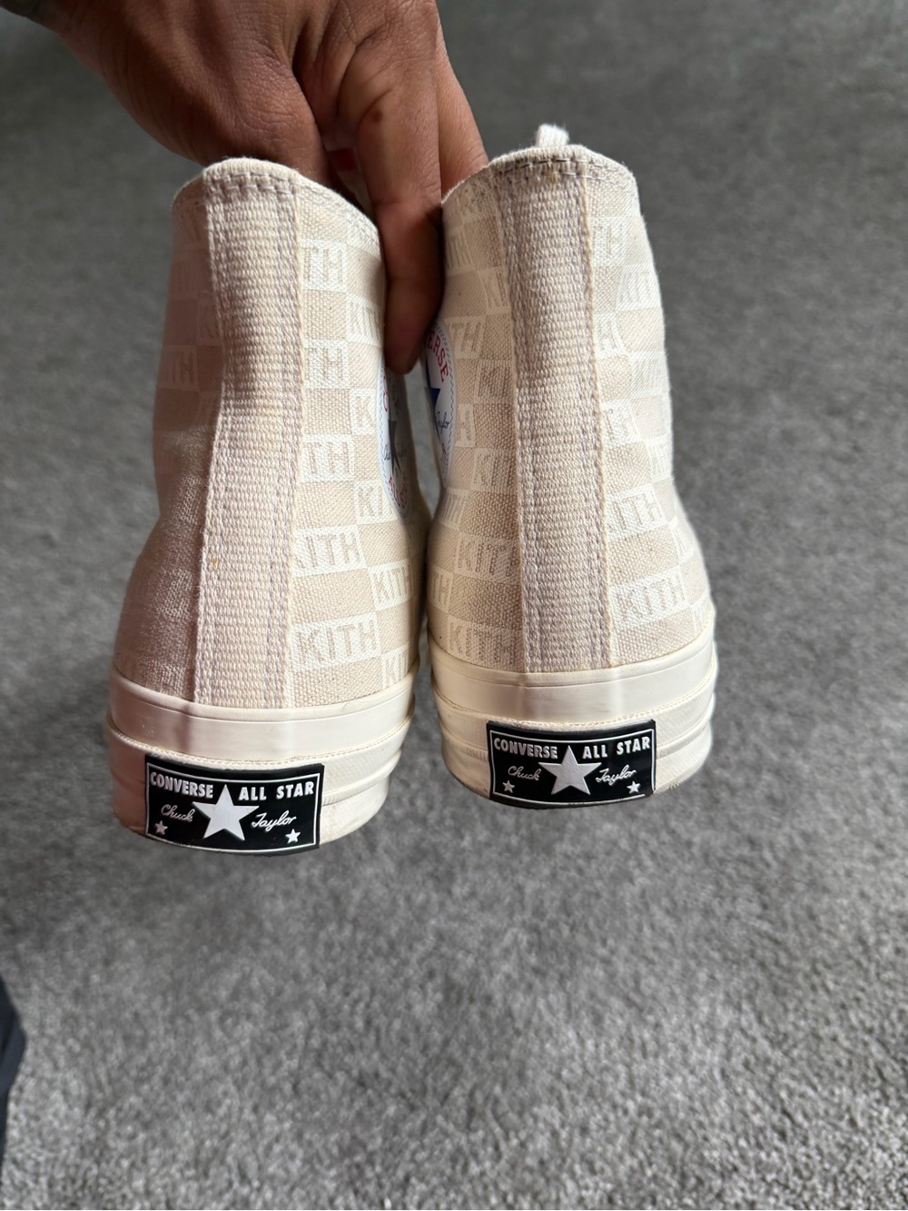 Size 9 Mens/11 Womens Converse Kith x Chuck 70 High Natural Monogram - Picture 5 of 9